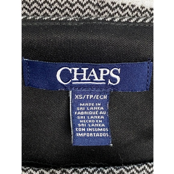 Chaps Ralph Lauren Striped Fit and Flare Mini Dress, Black and White - Size XS - Picture 6 of 6